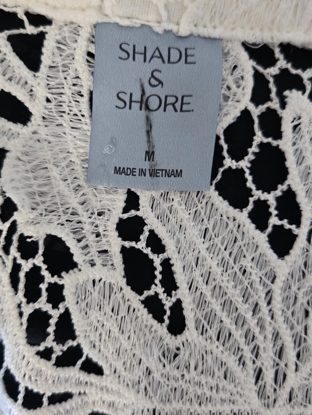 Shade & Shore White Lace Button-Down Top - Picture 7 of 7